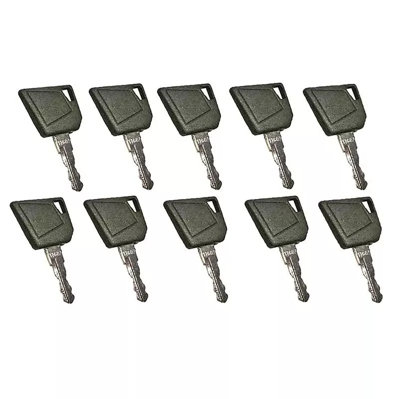 10 Pcs Ignition Keys 14607 for JCB Bobcat Bomag Caterpillar Dynapac Ford Gehl Hamm Hang Moxy New Holland Rayco Sky Trak Terex