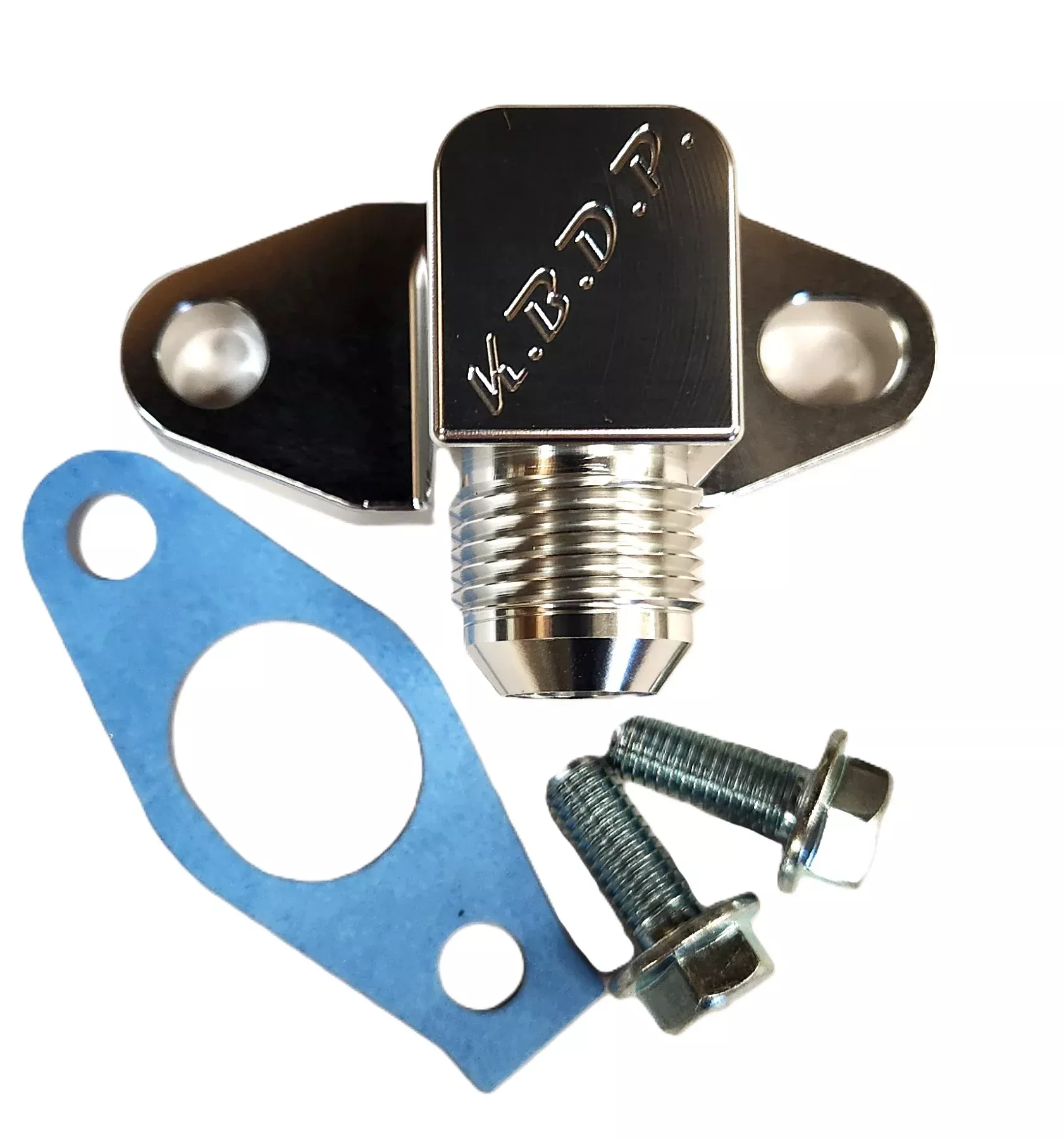 -10AN Billet Turbo Oil Return Drain Line Engine Adapter for 2001-16 6.6l Duramax