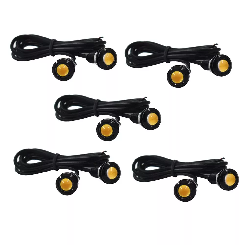 10PCS Amber Yellow 18MM Eagle Eye 9W LED Fog DRL Reverse Backup Light Car Motor