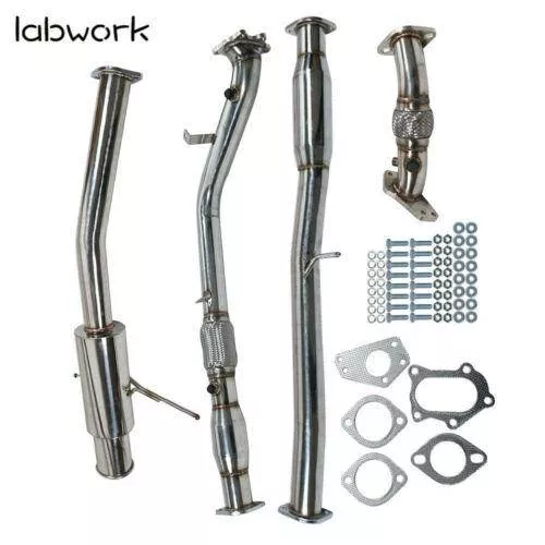 For 2002-2007 Impreza WRX 2.0/2.5L 4.5" Tip Turbo Catback+Down+Up Pipe Exhaust