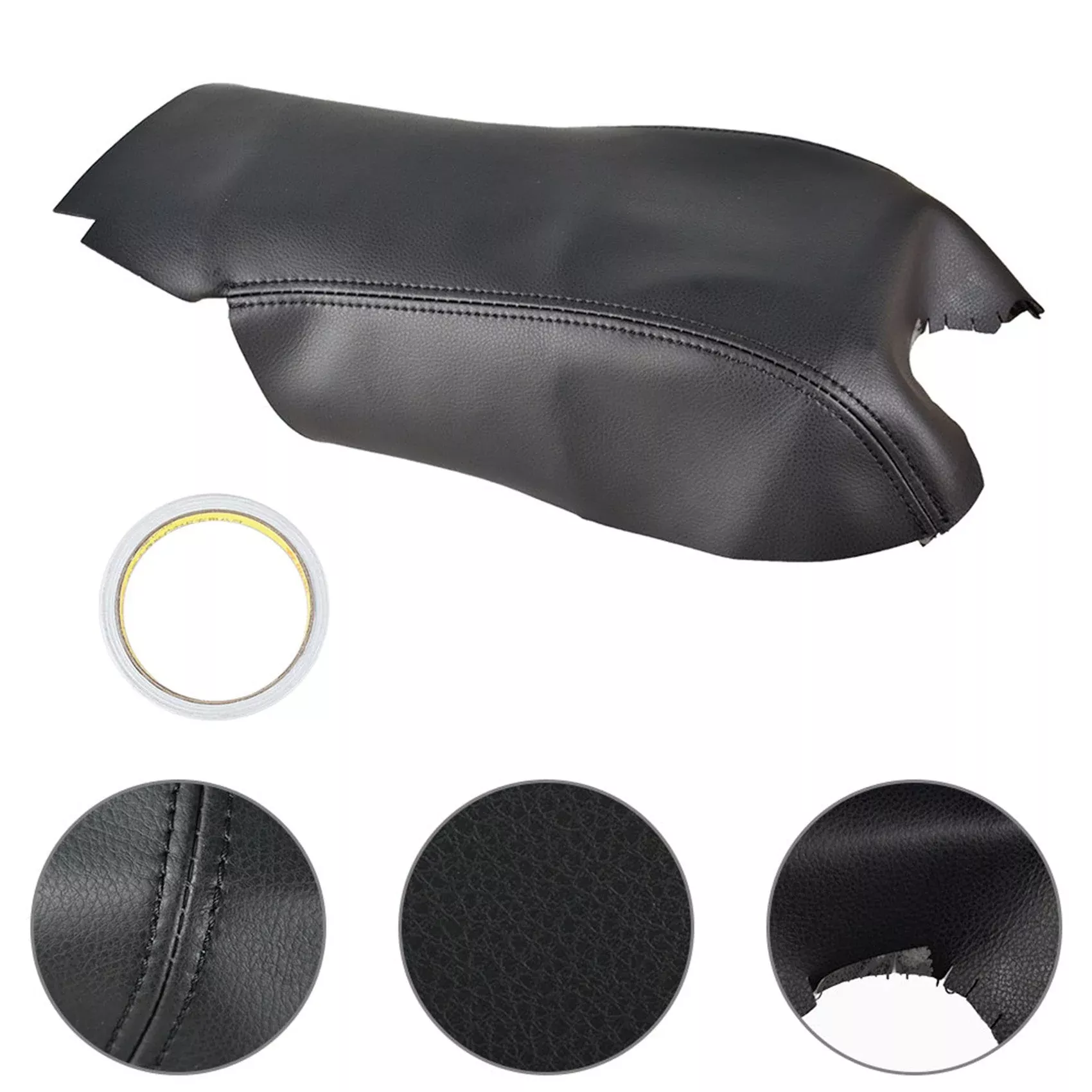 For 2006-2013 Range Rover Sport Black Leather Center Console Lid Armrest Cover