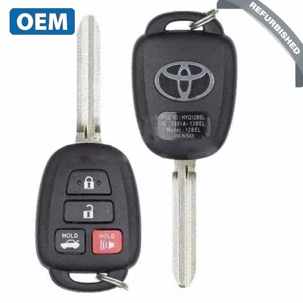 2014-2019 Toyota Corolla / 4-Button Remote Head Key / PN: 89070-02880 / HYQ12BEL (4D H) / Board 3710 (OEM)