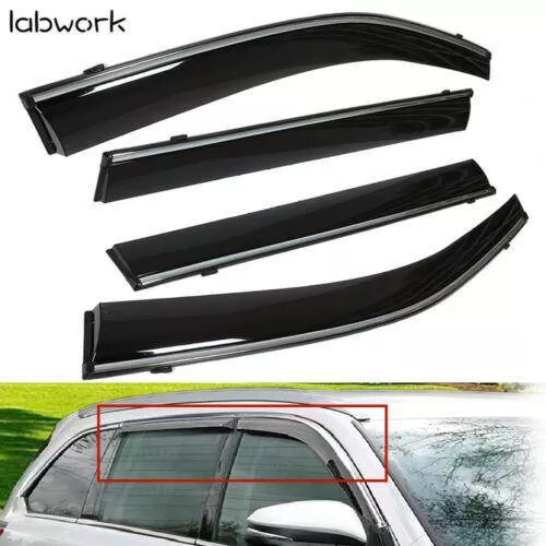For 2015-2019 Toyota Highlander Chrome Side Window Visor Rain/Sun Vent Shade