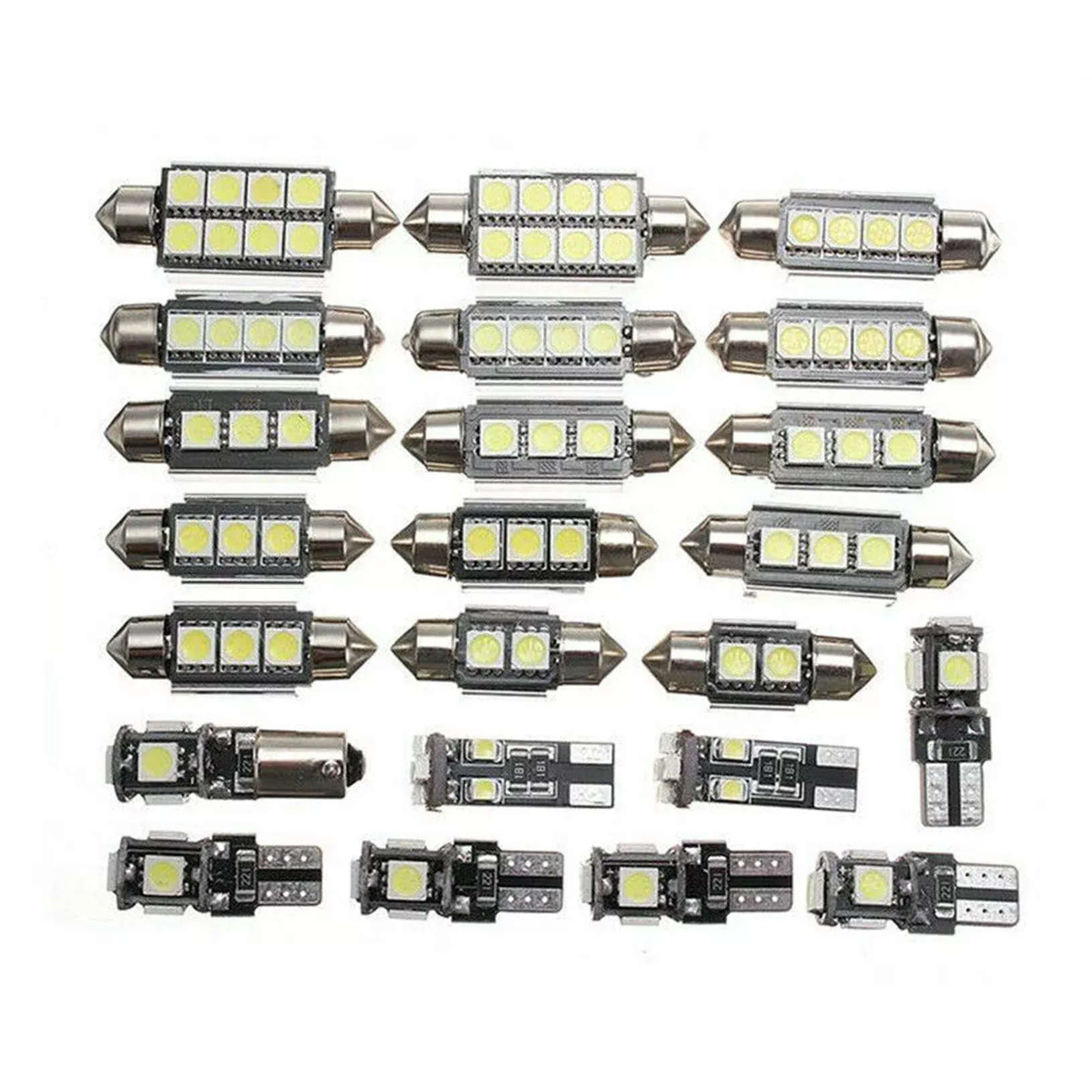 23Pc LED White Bulb Car Light Inside Reverse Light Dome License Plate Lamp Error