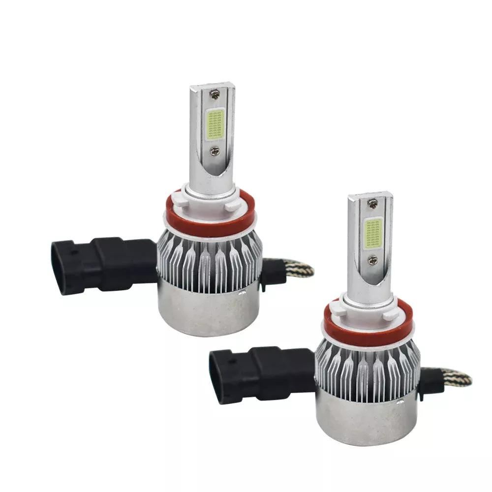 2x H8 H9 H11 H16 8000K Ice BlueLED Headlight Bulbs Kit High Low Beam