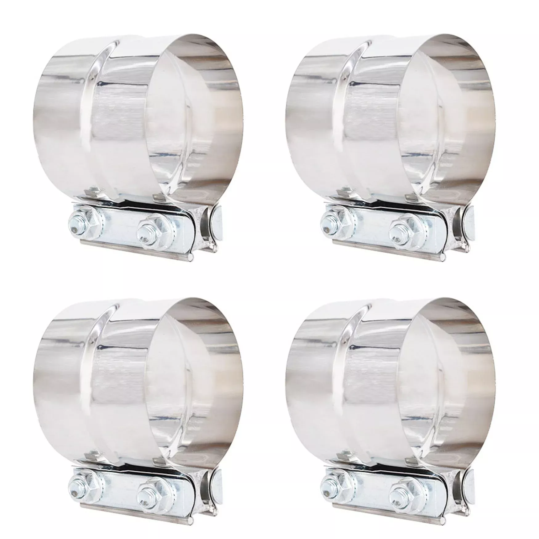 3" Stainless Exhaust Clamp Step Clamps Lap Joint for Catback Muffler Pipe