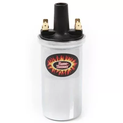 40501 Flame Thrower Ignition Coil by Pertronix in Chrome, Non Ballasted (3.0 ohms) 1962-75