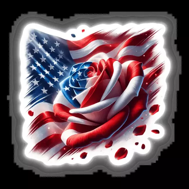 4th of July Rose Patriotic USA Flag