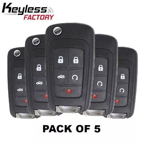 5 x 2010-2020 GM / 5-Button Flip Key / OHT01060512 (Pack of 5)