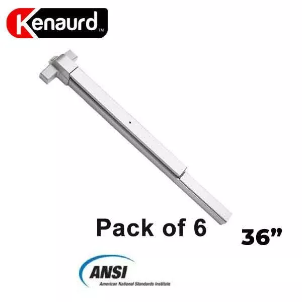 6 x Heavy Duty Panic Bar – Exit Device – Grade 1 – Aluminum Finish- 36" (Pack of 6)