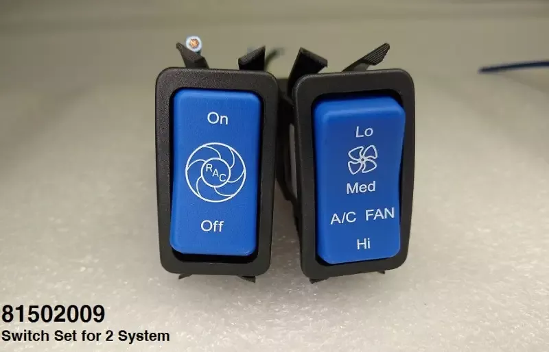 81502009 RIFLED AIR CONDITIONING DUAL A/C SWITCH C2 BLUE WITH HARNESS