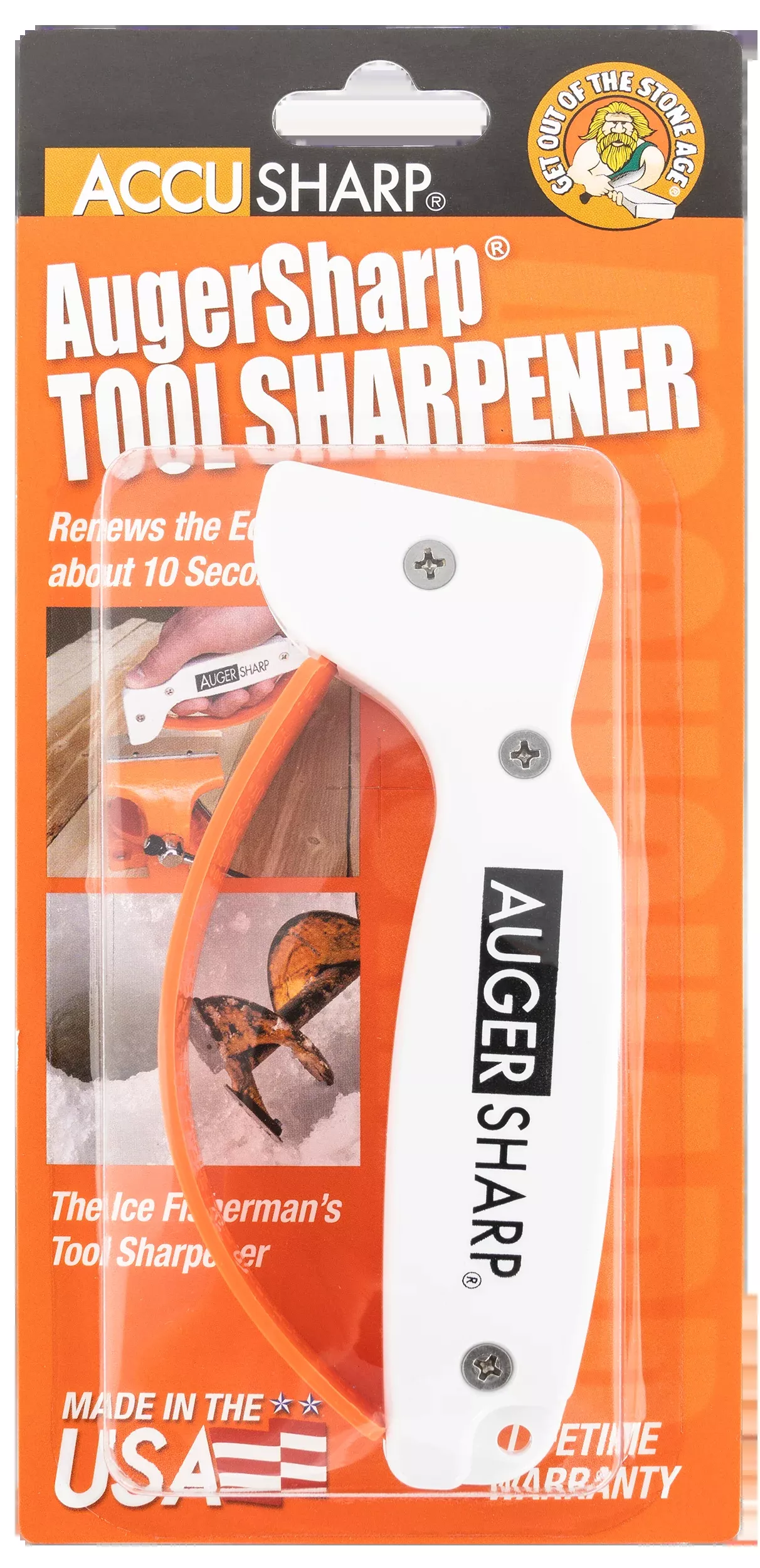 AccuSharp 007C AugerSharp Sharpener Diamond Tungsten Carbide Sharpener White/Orange