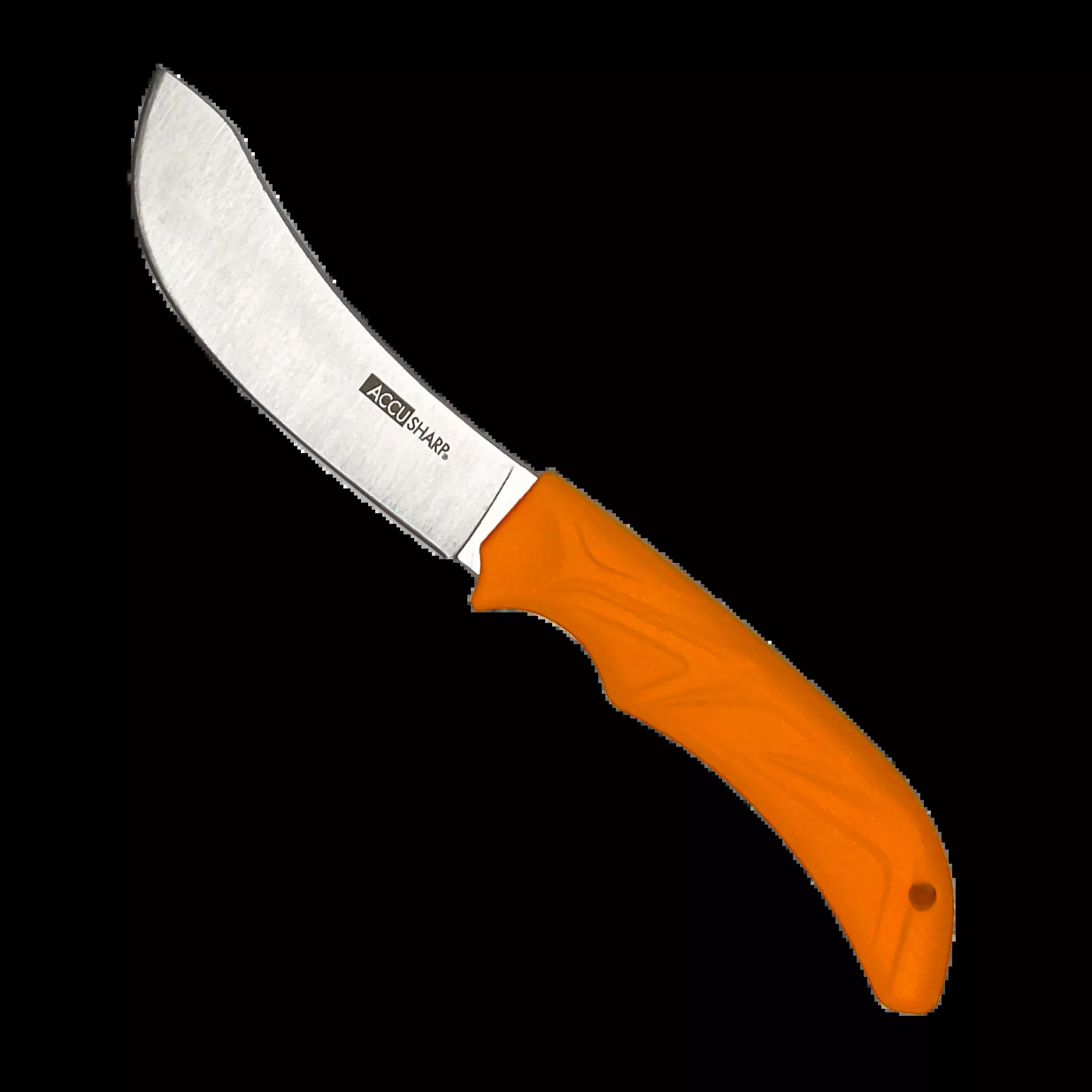 AccuSharp 732C Butcher4" Fixed Butcher Plain Stainless Steel Blade/Blaze Orange Ergonomic Anti-Slip Rubber Handle