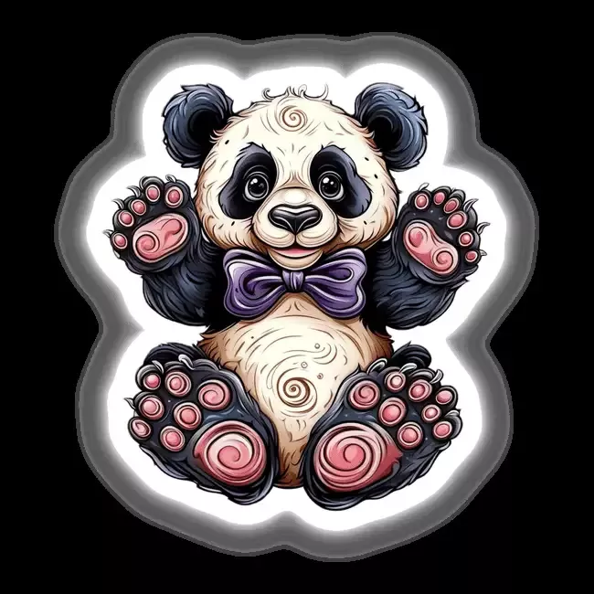 Adorable Panda with Bow Tie and Playful Pose