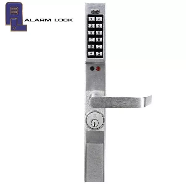Alarm Lock Trilogy - DL1300 - Narrow Stile Keypad Lever Lock w/ Audit Trail - 26D - Satin Chrome - Grade 1