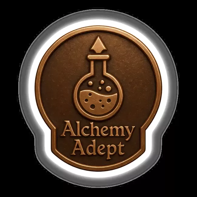 Alchemy Adept – RPG-Style Skill Badge (Bronze Alchemist Emblem)