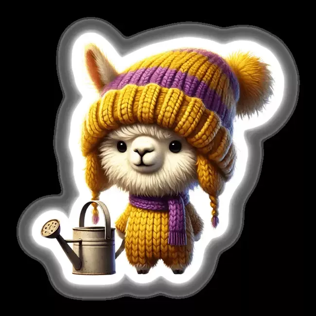 Alpaca Gnome with Watering Can