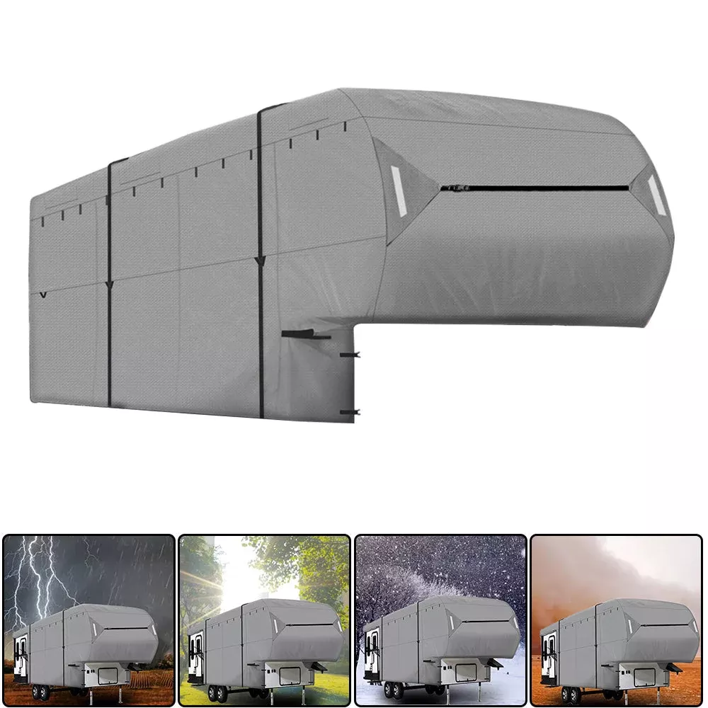 Anti-Snow Waterproof Anti-UV 4 Layer 5th Wheel RV Motorhome Camper Storage Cover