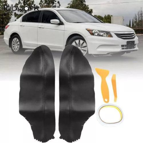 Armrest Cover Black Front Door Panels Fit For 2008-2012 Honda Accord Coupe