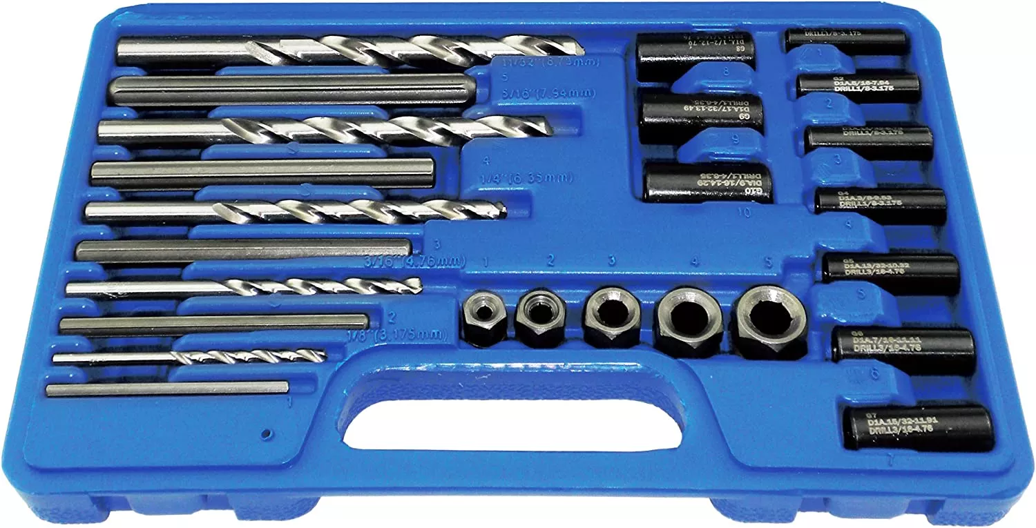 Astro Pneumatic 9447 25 Piece Screw Extractor/ Drill & Guide Set