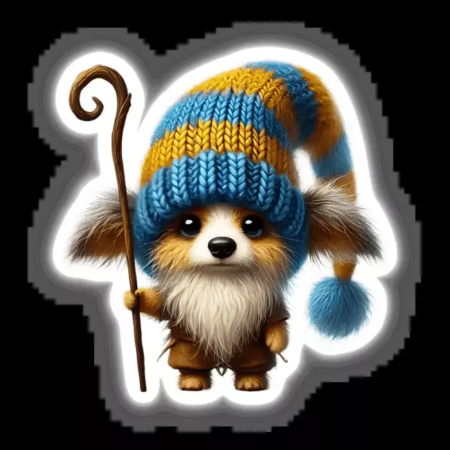 Australian Shepherd Gnome with Staff