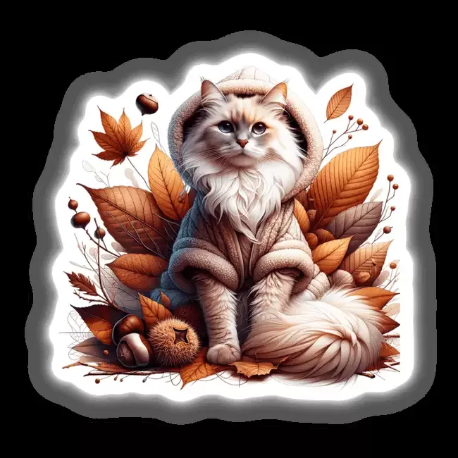 Autumn Cat in Cozy Sweater