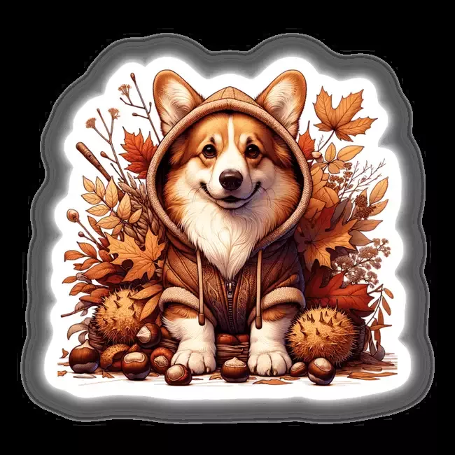 Autumn Corgi Dog in Cozy Sweater