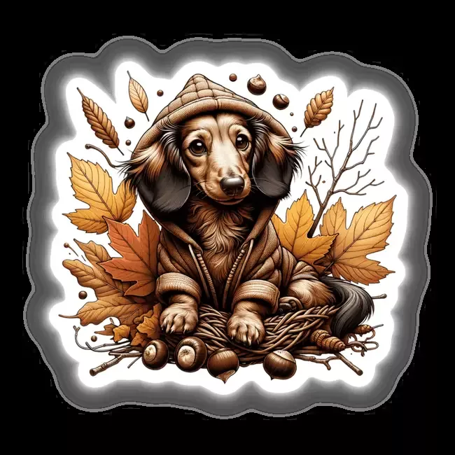 Autumn Dachshund in Cozy Hood Sweatshirt