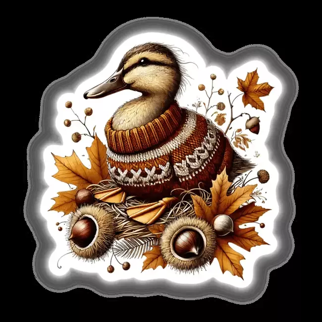 Autumn Duck in Cozy Sweater