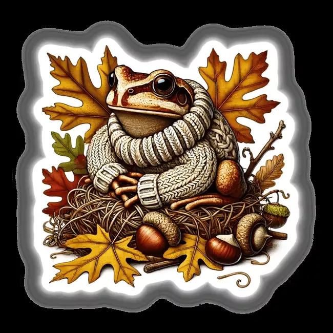 Autumn Frog in Cozy Sweater