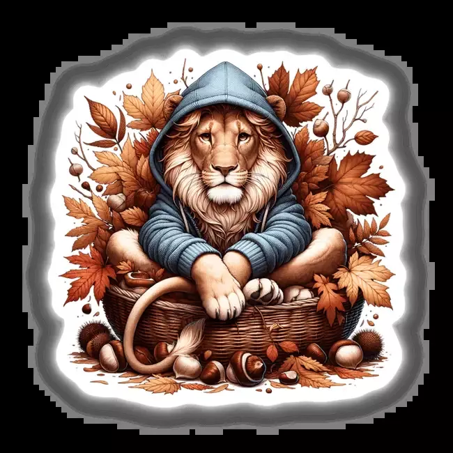 Autumn Lion in Cozy Sweater