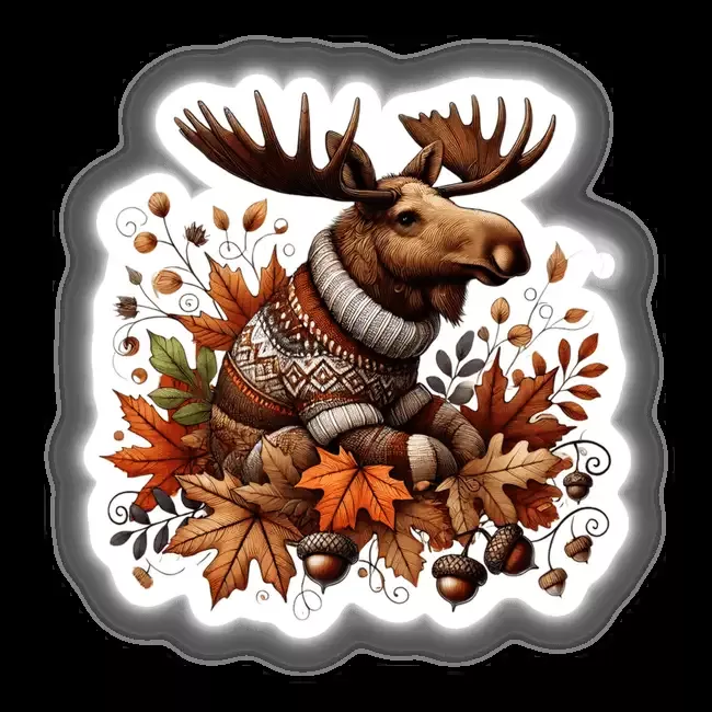 Autumn Moose in Cozy Sweater