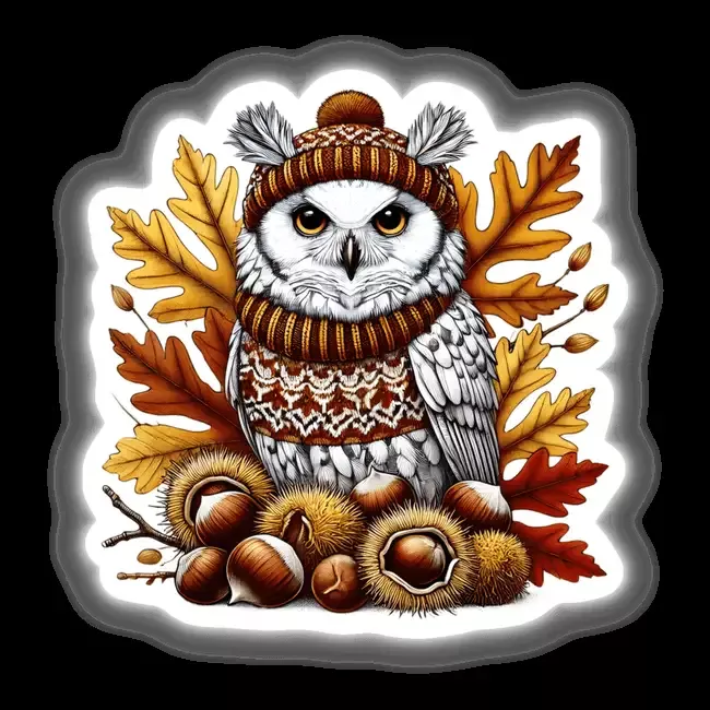 Autumn Owl in Cozy Sweater