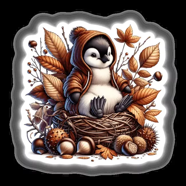 Autumn Penguin in Cozy Sweater