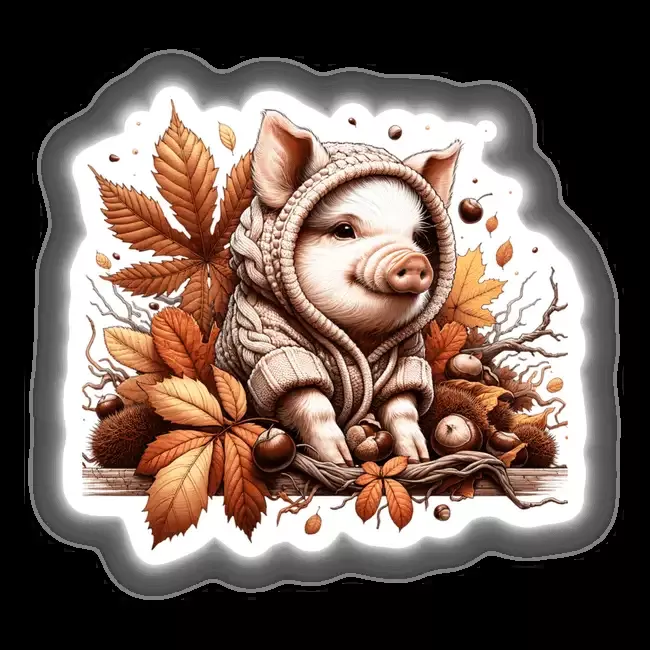 Autumn Pig in Cozy Sweater