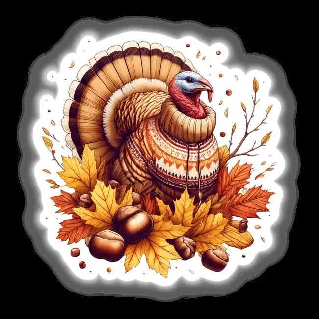 Autumn Turkey in Cozy Sweater