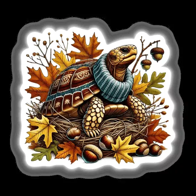 Autumn Turtle in Cozy Turtleneck