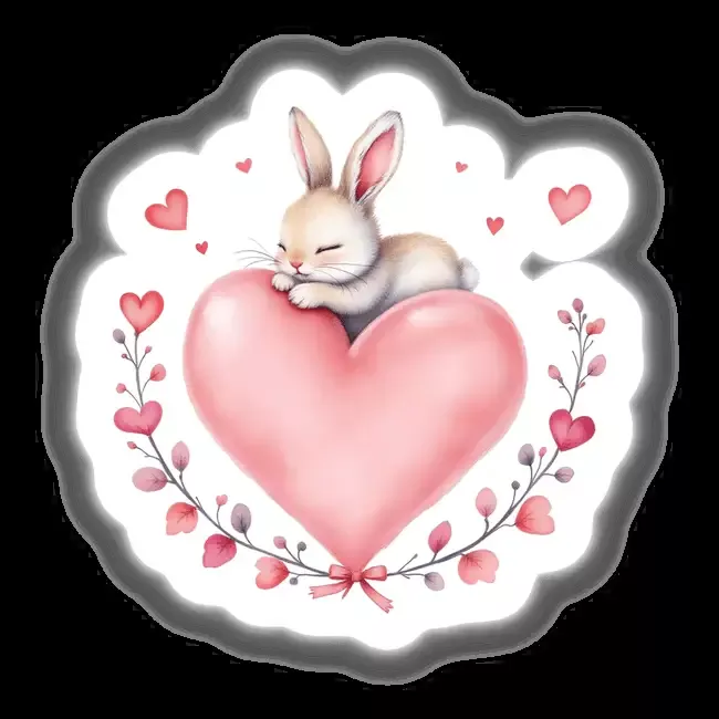 Baby Bunny on a Heart
