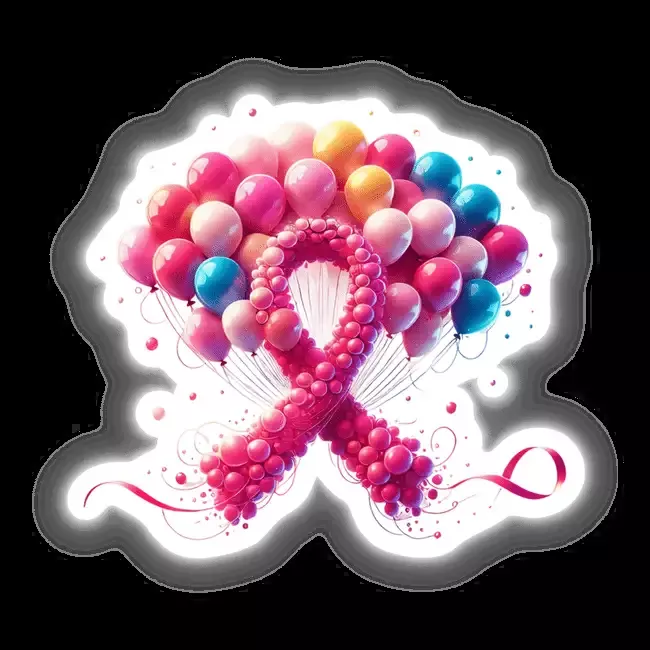 Balloons Pink Ribbon Breast Cancer
