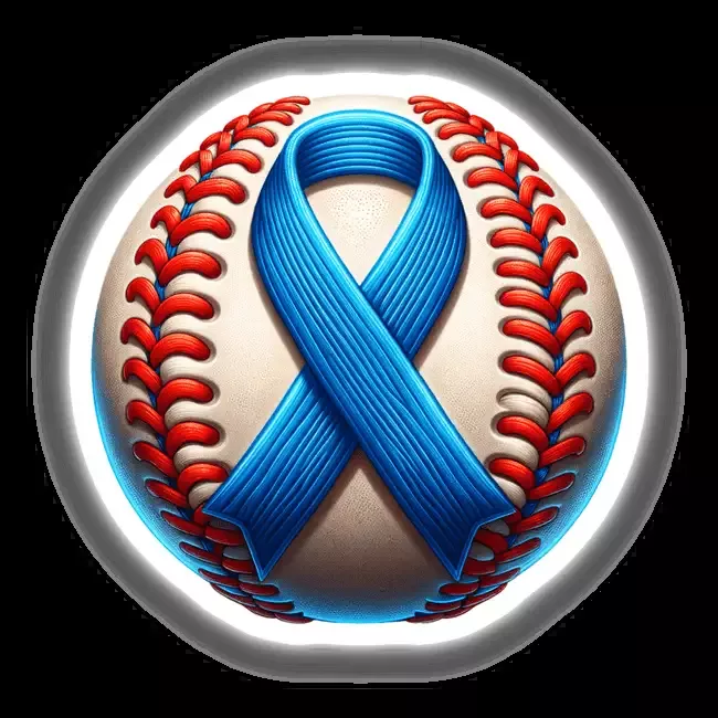 Baseball Blue Awareness Ribbon