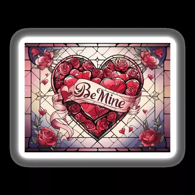 Be Mine Romantic Stained Glass Heart