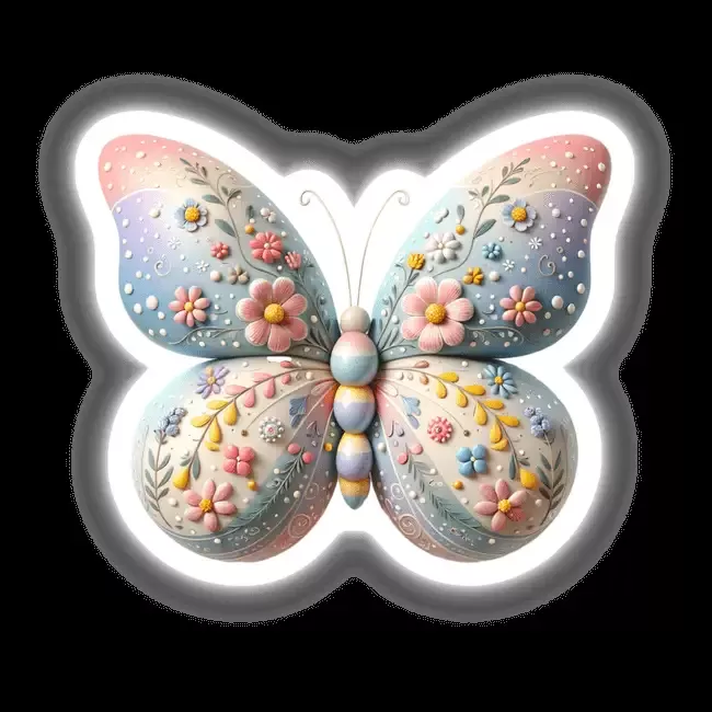 Beautiful Pastel Easter Butterfly with Floral Design