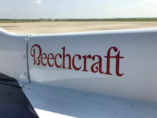 – Beechcraft Aircraft Logo Decals – (Set of 2) – OEM New Oracle