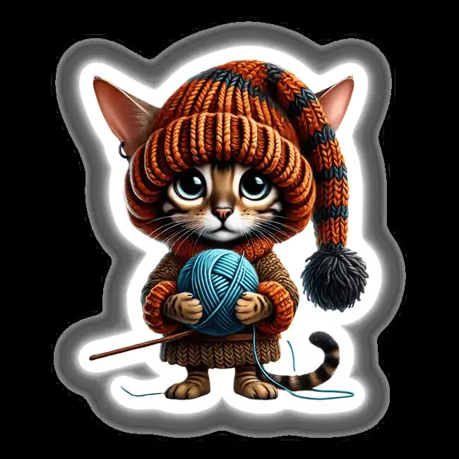 Bengal Cat Gnome Holding Ball of Yarn