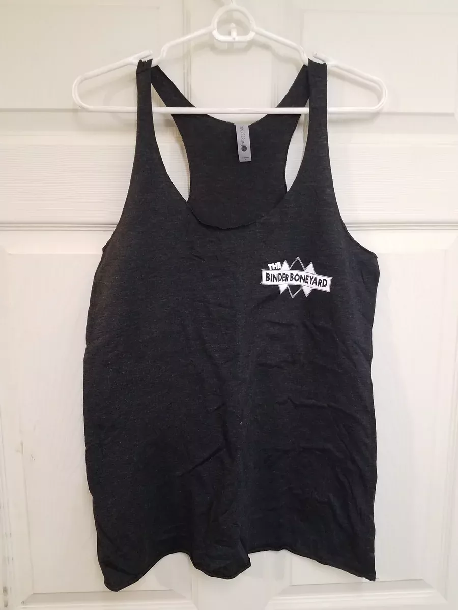 Binder Boneyard womens racer back tank tops charcoal grey