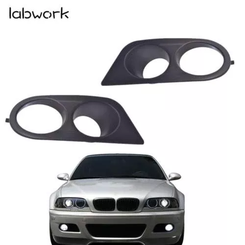 Black ABS Fog Lamp Light Bezel Ham Style Bumper Cover for 01-06 BMW E46 M3