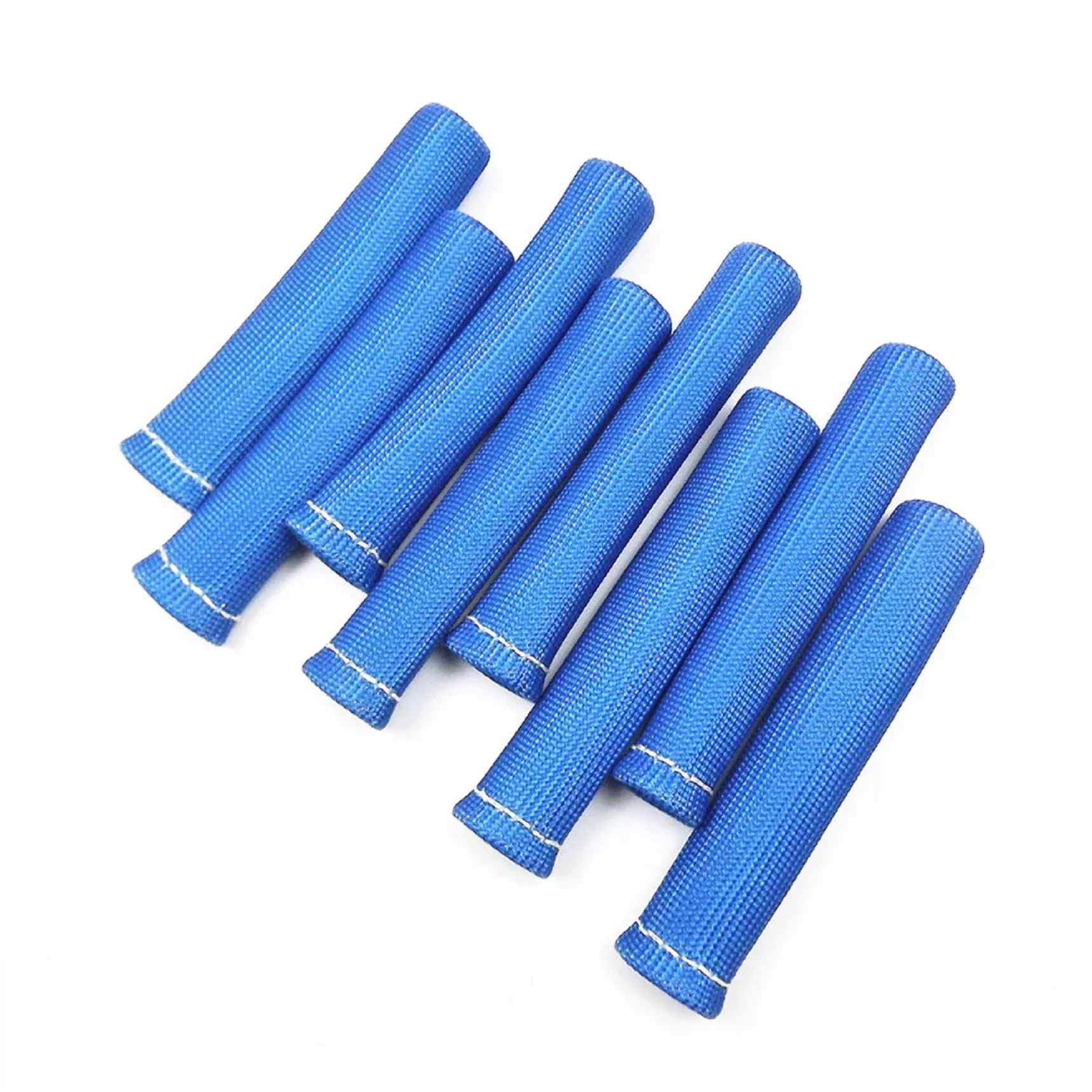 Blue 8pcs 1200° Spark Plug Wire Heat Shield Protector Sleeve SBC BBC