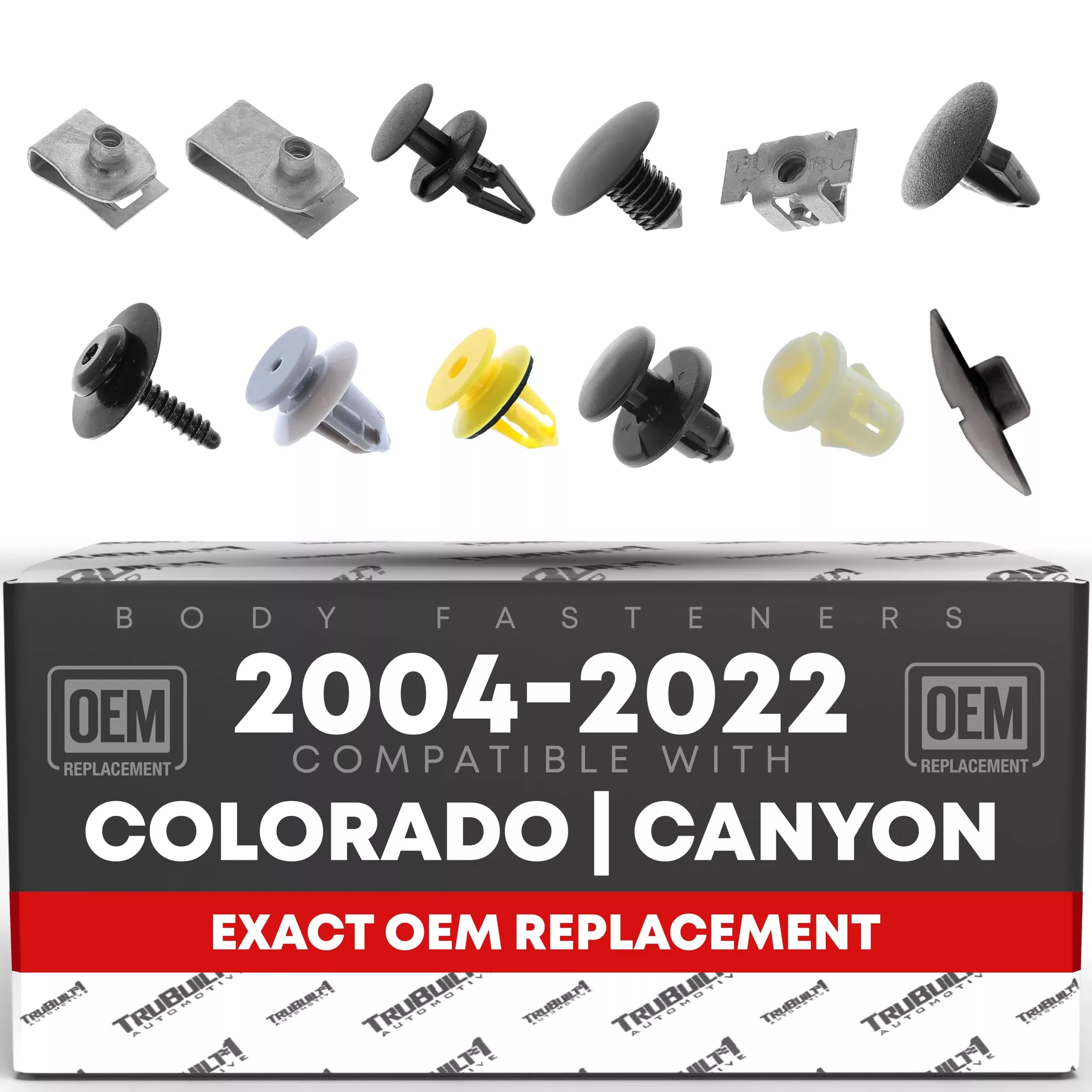 Body Fastener Kit - Compatible with 2004-2012 Chevrolet Colorado, 04-12 GMC Canyon - Suitable for Bumper, Grille, Fender, Door Trim, Wheel Opening, More - Plastic and Metal - OEM 25854190