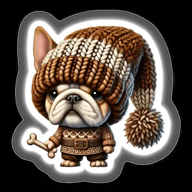 Bulldog Gnome Holding Dog Bone