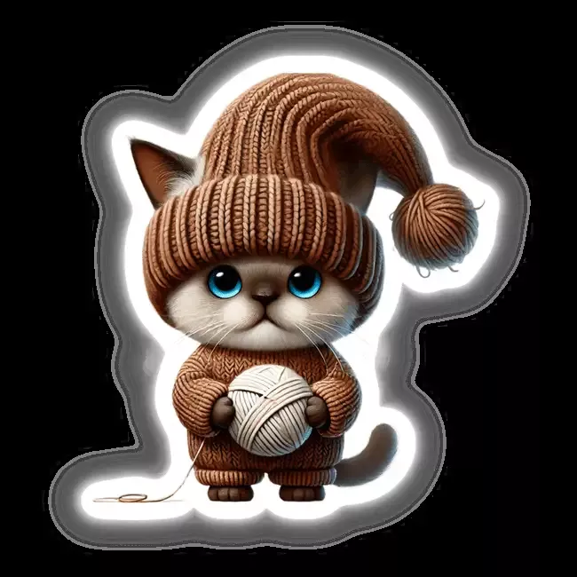 Burmese Cat Gnome Holding Ball of Yarn
